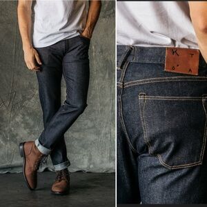 Hiroshi Kato Pen Slim Jeans Indigo Raw Selvedge Dark Denim Vintage Japanese 34